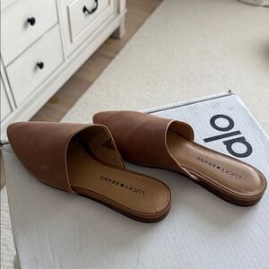 Lucky Brand Women's Tan Leather Mules